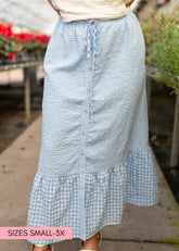 Madeleine Blue Gingham Skirt