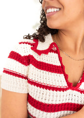 Alicia Red Knit Sweater Vest