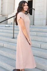 Raylee Taupe Ribbed Dress