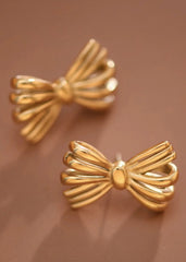 Violet 18K Bow Stud Earrings