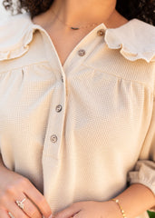 Brooklyn Natural Collared Top
