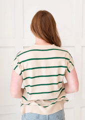 Elowen Green Stripe Sweater