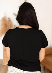 Alicia Black Ribbed Top