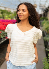 Jocelyn Ivory Textured Top