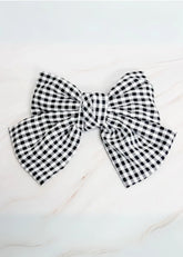 Leona Black Gingham Bow