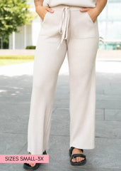 Selene Taupe Ribbed Bottoms