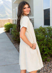 Jacqueline Beige Tiered Dress