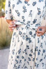 Evelyn Blue Floral Dress