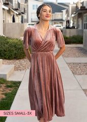 Reannah Dusty Rose Velvet Dress