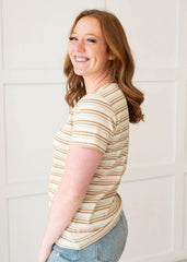 Daisy Taupe Stripe Top