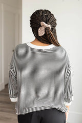 Charlee Black Stripe Top