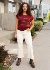 Nina Burgundy Stripe Sweater
