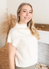 Bella Cream Mock Neck Top