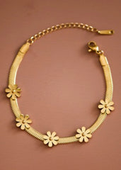 Athena Gold Flower Chain Bracelet