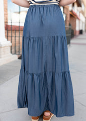 Stella Chambray Tiered Skirt