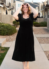 Alexa Black Velvet Dress
