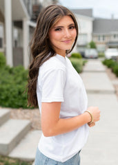 Peony White Basic Tee