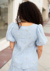 Isabela Light Blue Floral Blouse