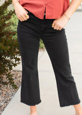 Randy Black Frayed Bootcut Pants