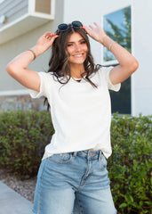 Ari White Ribbed Top
