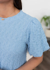 Annalie Blue Textured Top