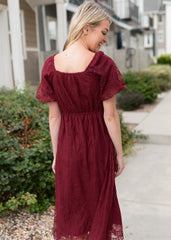 Misty Wine Lace Dress