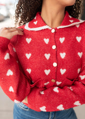 Marlie Red Heart Cardigan