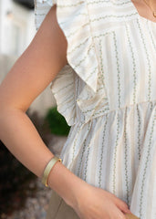 Shanna Cream Floral Pinstripe Top