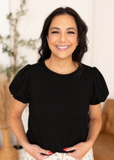 Alicia Black Ribbed Top