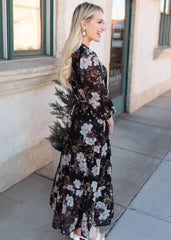 Gia Black Floral Dress