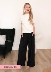 Arya Black Wide Leg Trousers