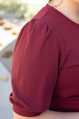 Hailee Basic Burgundy Top