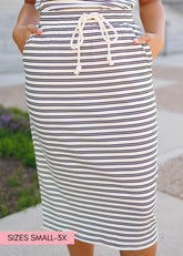 Kailey Black Striped Jersey Skirt