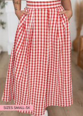 Mallory Red Gingham Skirt