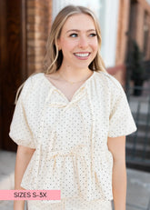 Lilian Cream Polka Dot Blouse