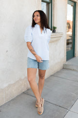Isabella Light Blue Gingham Blouse