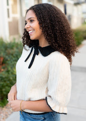 Justice Cream Collar Top