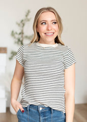 Addilyn Black Striped Top