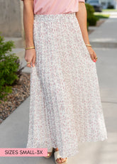 Jane White Floral Skirt