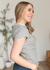 Addilyn Black Striped Top