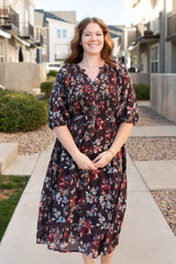 Marcy Dark Plum Floral Dress