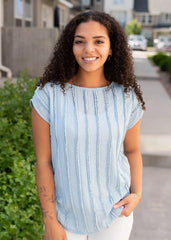 Ruth Blue Textured Top