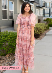Celeste Pink Floral Dress