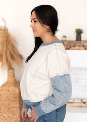 Alaina Two Tone Denim Pullover