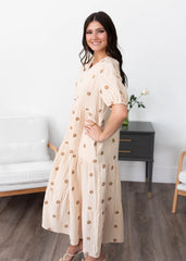Grace Cream Embroidered Dress