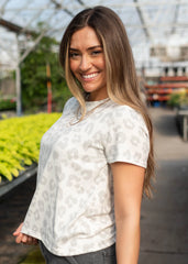 Vanessa Grey Leopard Print Top