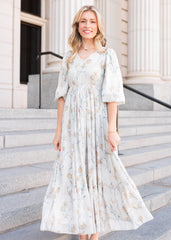 Elara Cream Flower Dress