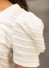 Jocelyn Ivory Textured Top