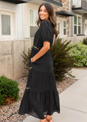 Courtney Black Embroidered Dress