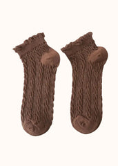 Frankie Coffee Textured Socks
